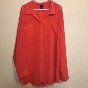 Torrid georgette pullover size 4 orange blouse